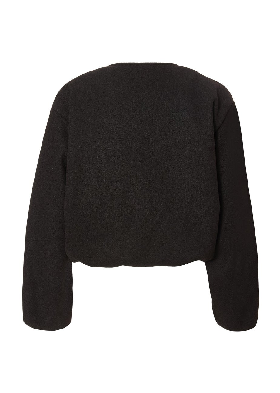 Quiz Black Bubble Hem Bomber Jacket