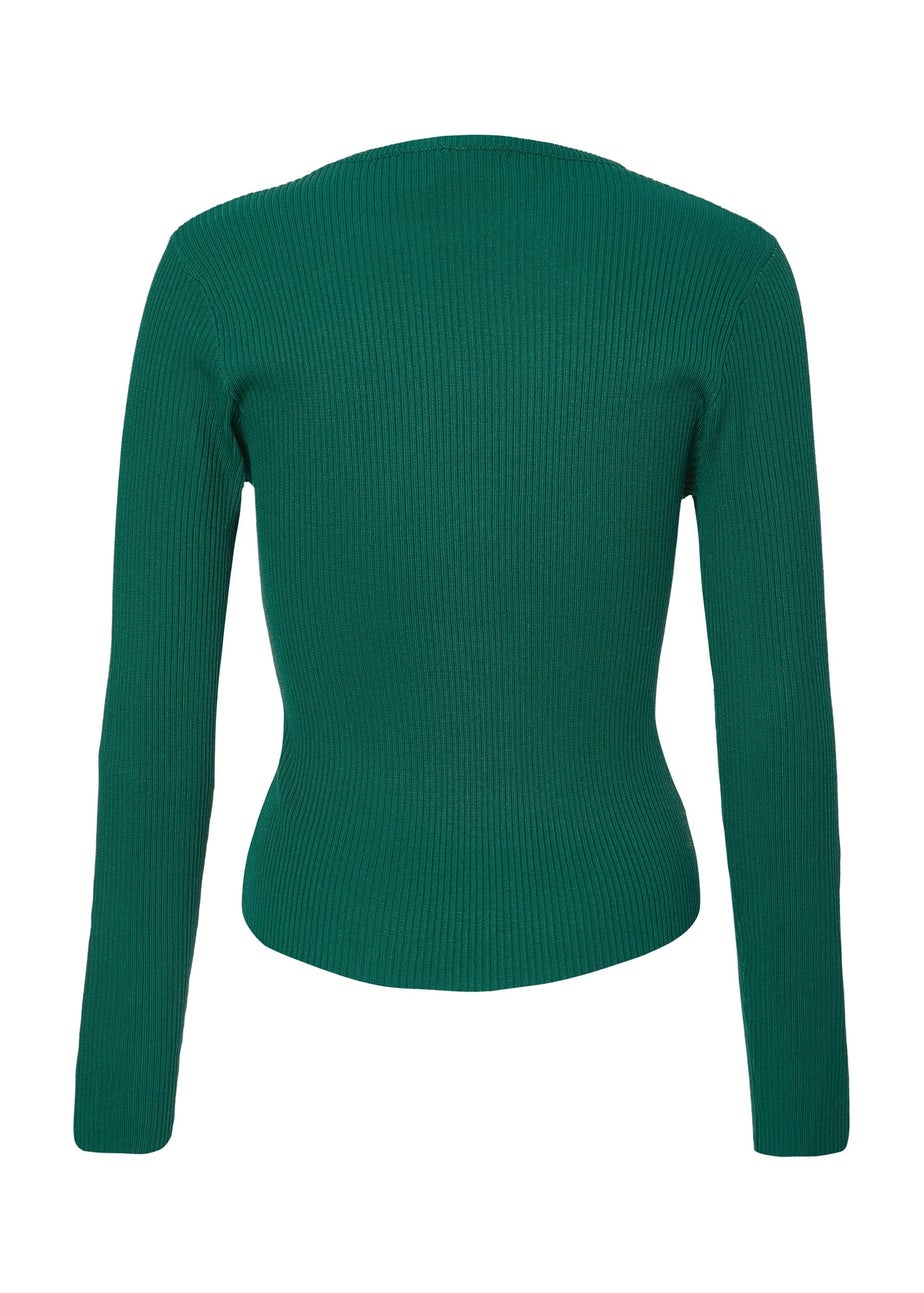 Quiz Green Embellished Long Sleeve Top