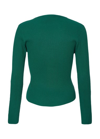 Quiz Green Embellished Long Sleeve Top