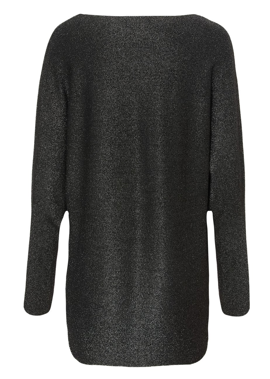 Quiz Black Glitter Batwing Jumper