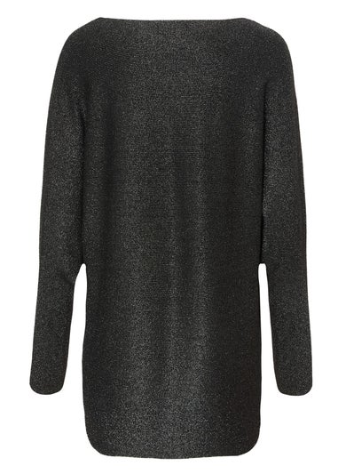 Quiz Black Glitter Batwing Jumper