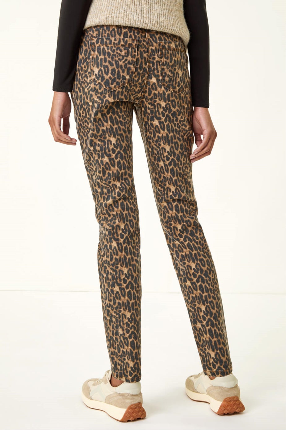 Roman Brown Animal Print Stretch Jeggings
