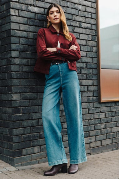 Roman Burgundy Suedette Button Jacket