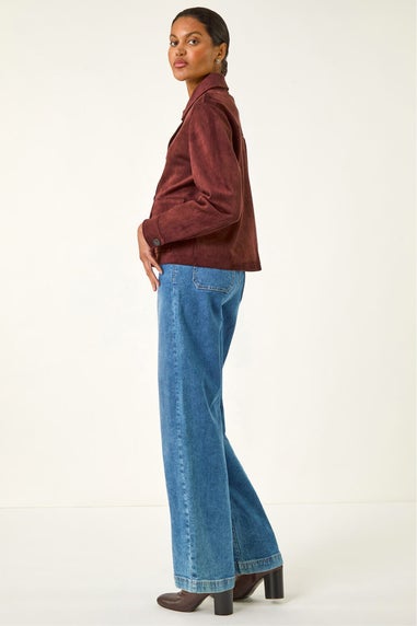 Roman Burgundy Suedette Button Jacket