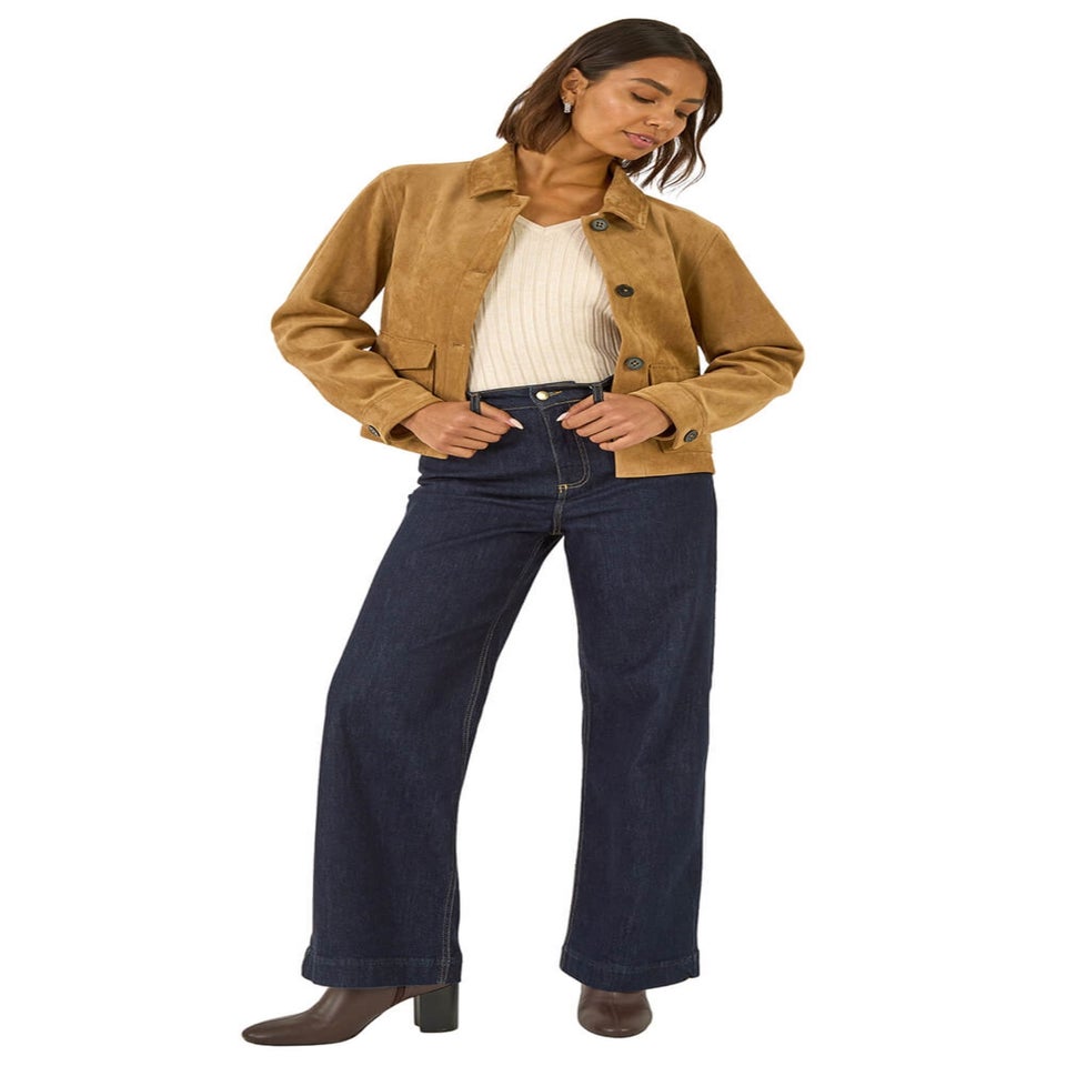 Roman Stone Suedette Button Jacket