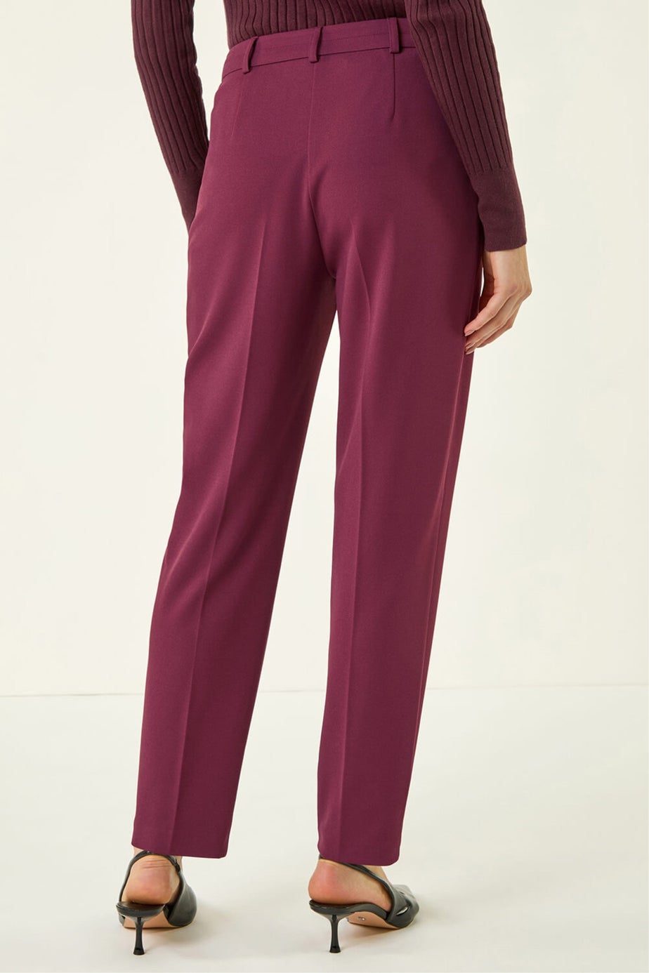 Roman Aubergine Straight Leg Stretch Trouser