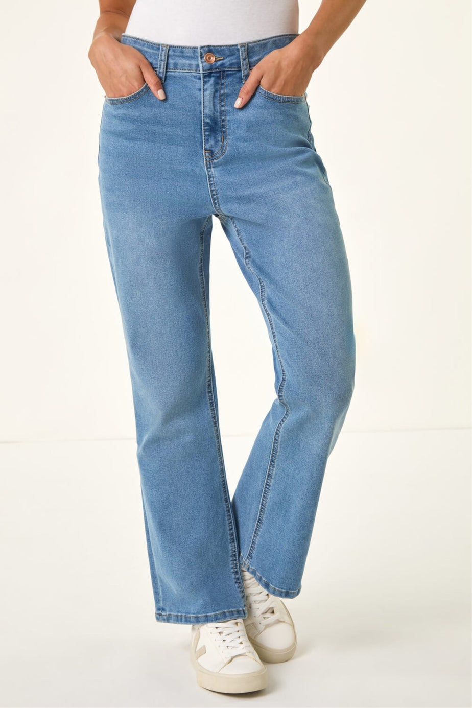 Roman Denim Petite Bootcut Stretch Jeans