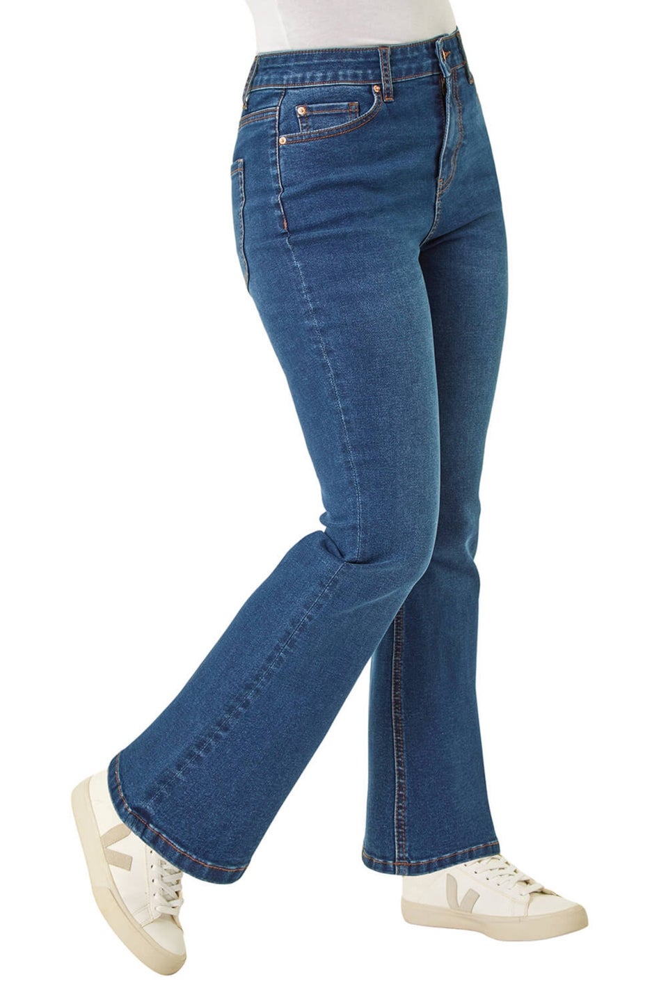 Roman Indigo Petite Bootcut Stretch Jeans