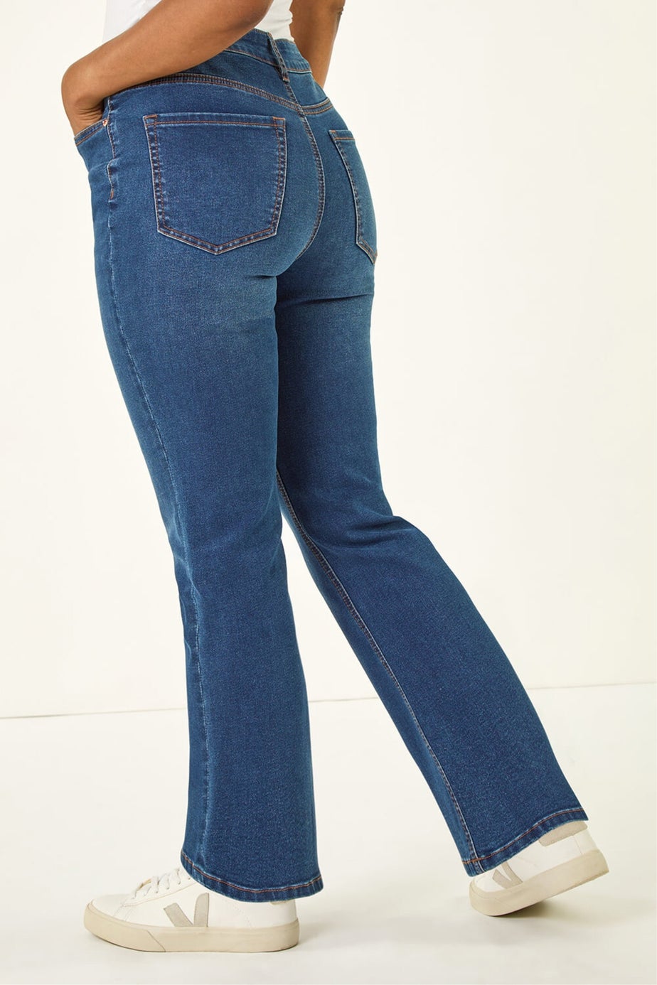 Roman Indigo Petite Bootcut Stretch Jeans