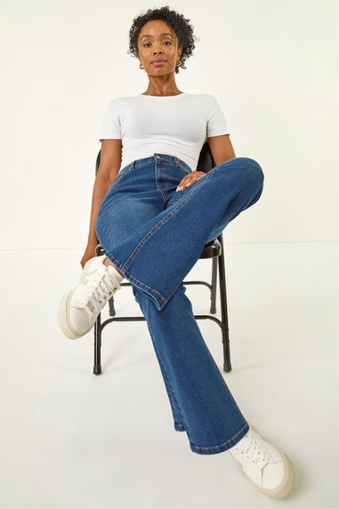 Roman Indigo Petite Bootcut Stretch Jeans