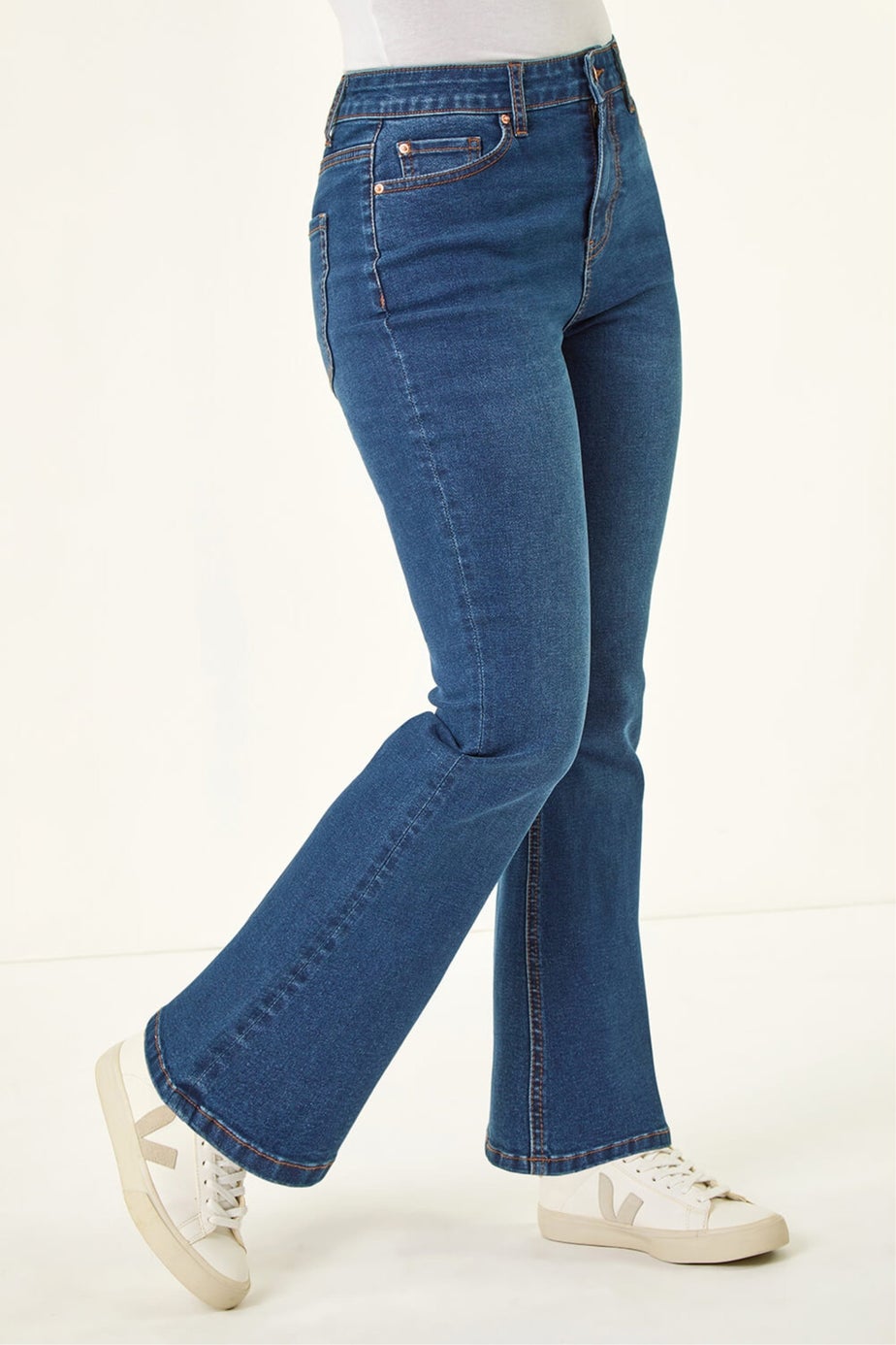 Roman Indigo Petite Bootcut Stretch Jeans