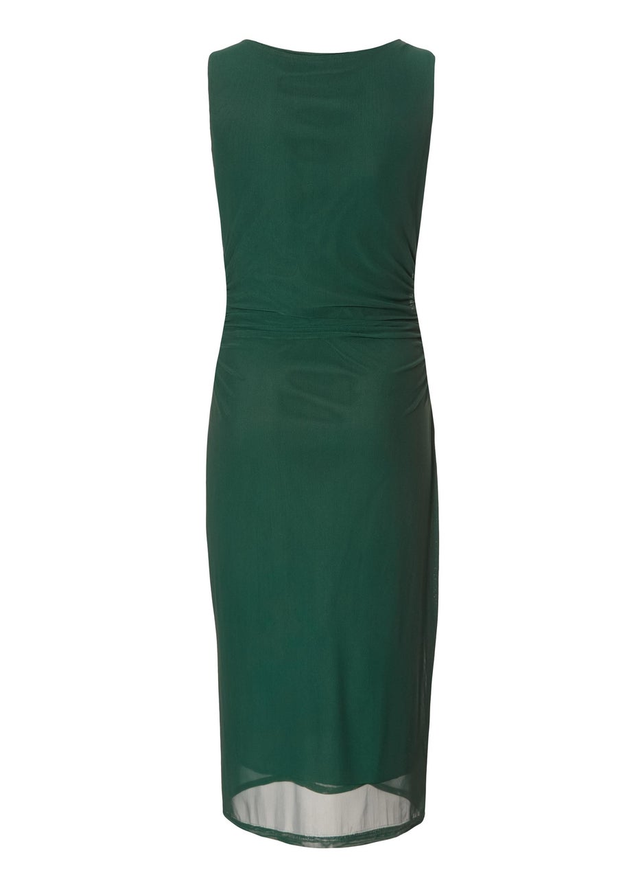 Quiz Green Mesh Buckle Detail Midi Dress