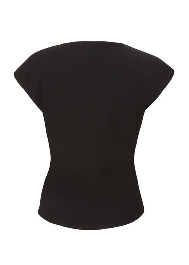 Quiz Black V-Neck Wrap Top