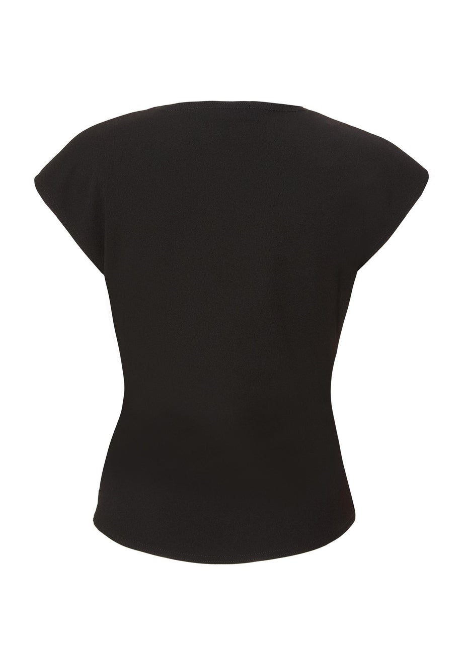 Quiz Black V-Neck Wrap Top