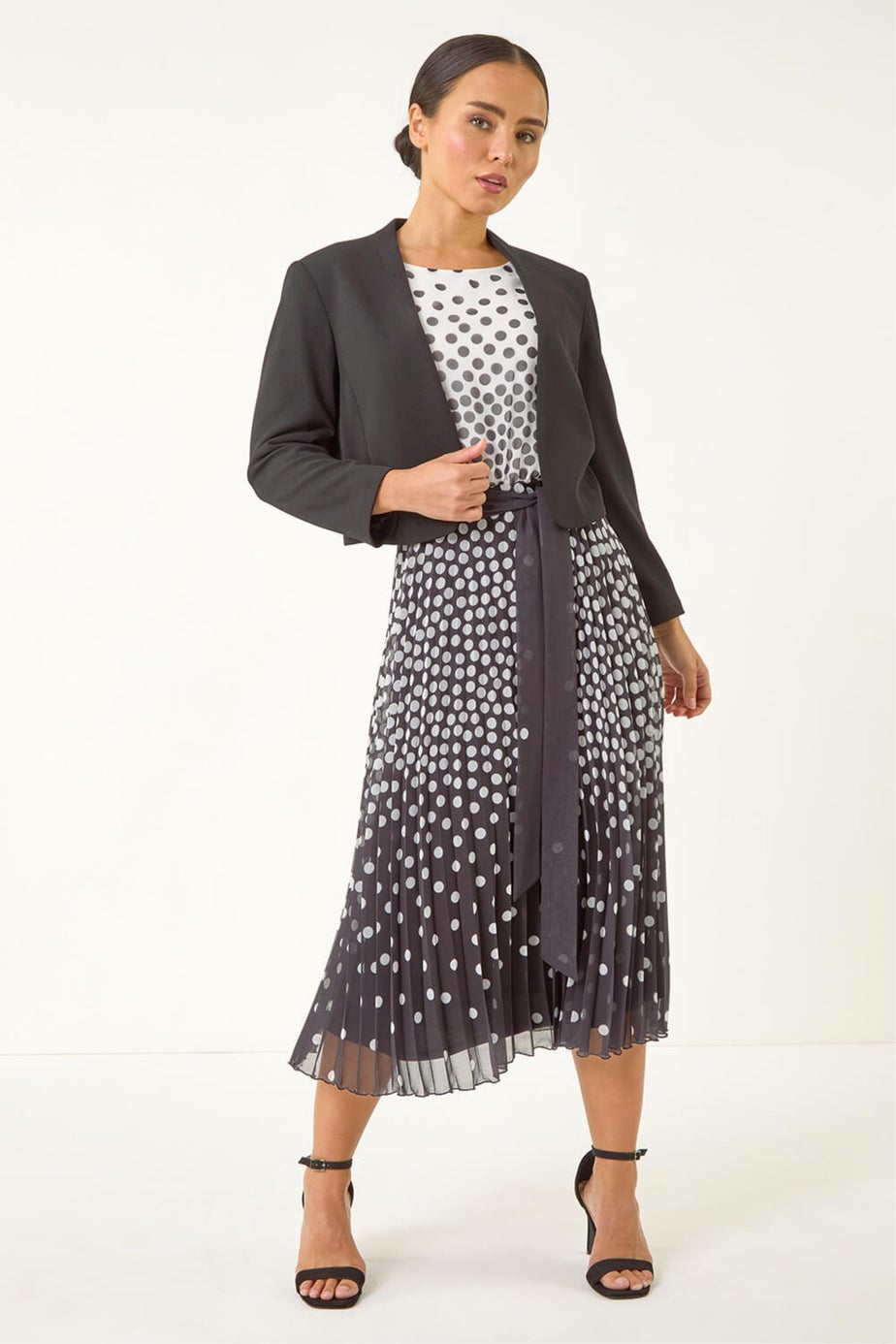 Roman Black Petite Stretch Bolero Jacket