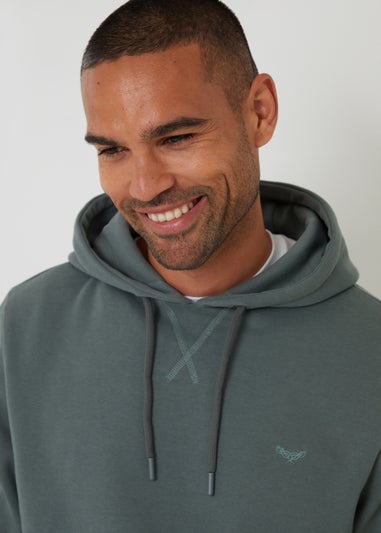 Threadbare Dark Blue Cotton Blend Pullover Hoody