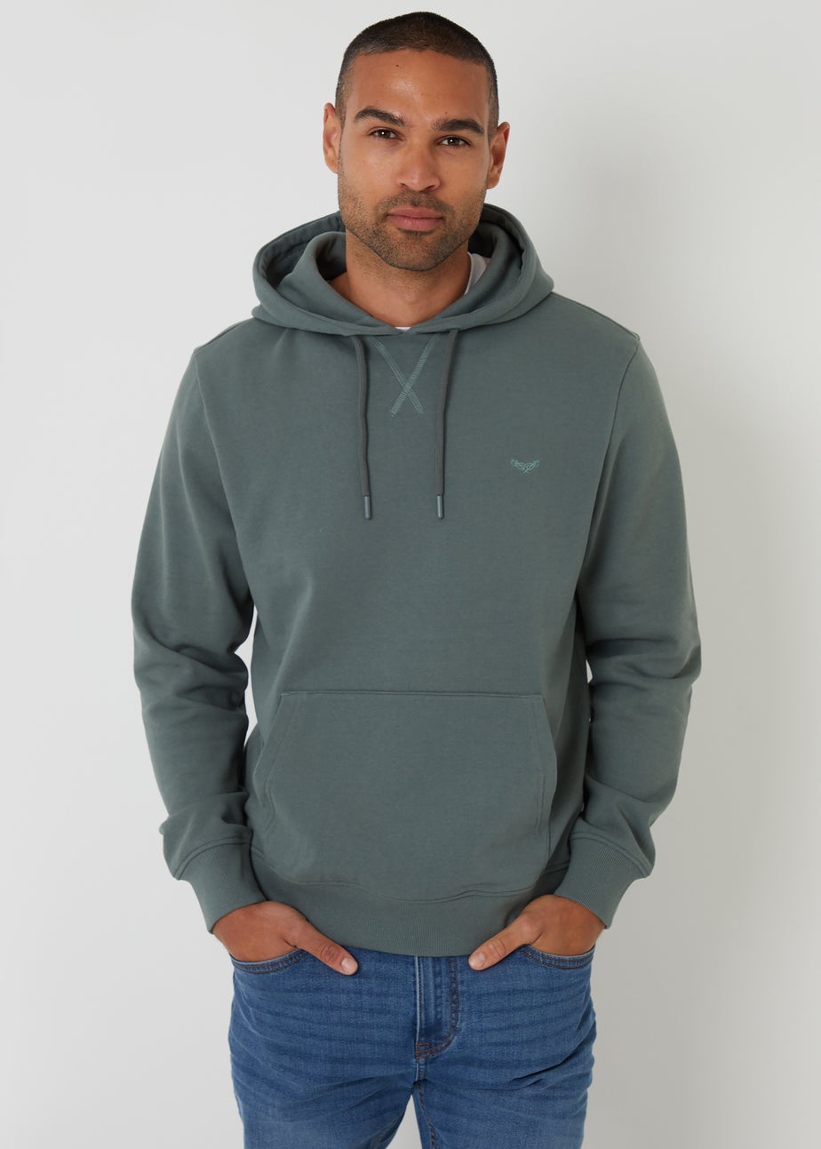 Threadbare Dark Blue Cotton Blend Pullover Hoody