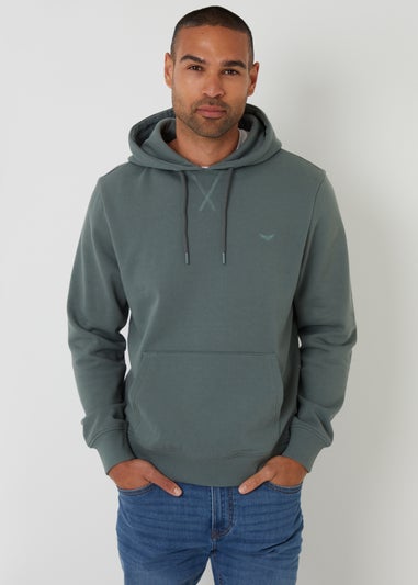 Threadbare Dark Blue Cotton Blend Pullover Hoody