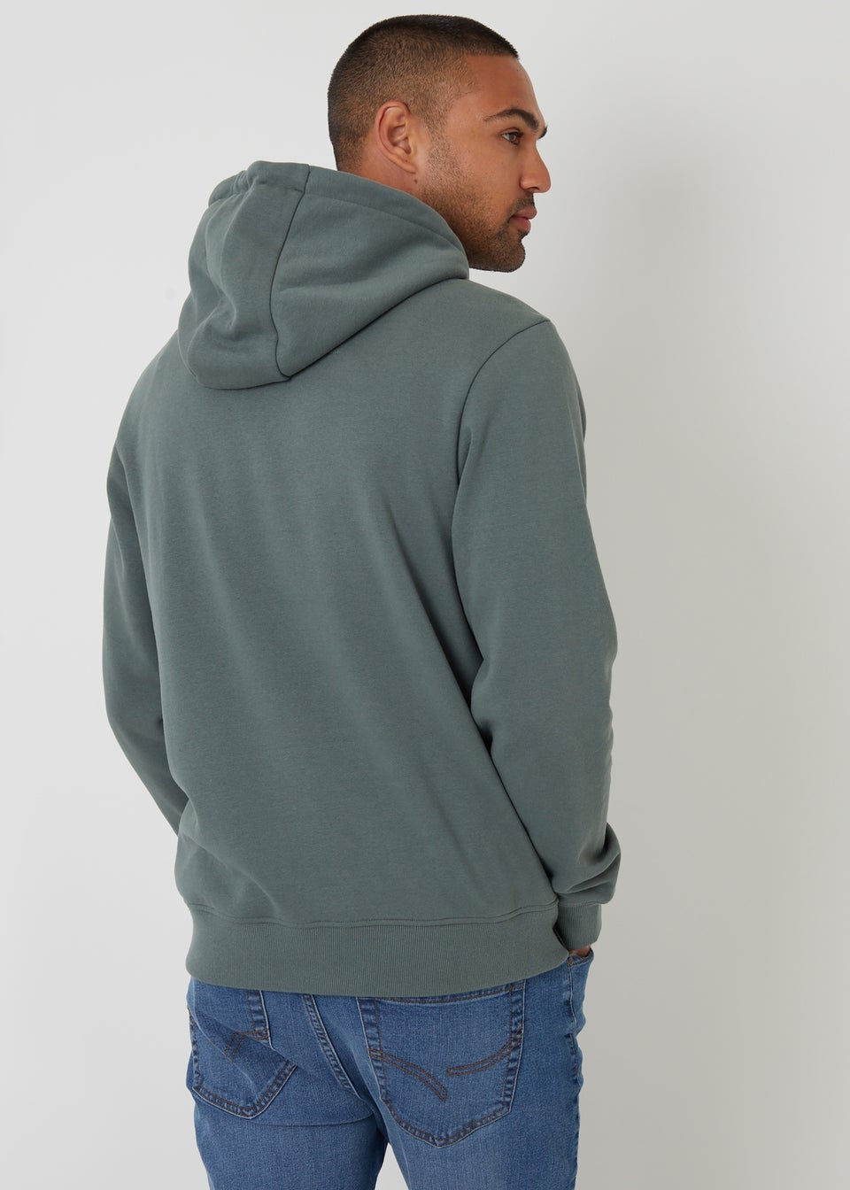 Threadbare Dark Blue Cotton Blend Pullover Hoody
