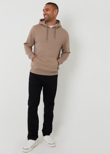 Threadbare Taupe Cotton Blend Pullover Hoody