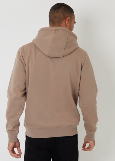 Threadbare Taupe Cotton Blend Pullover Hoody