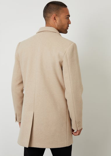 Threadbare Stone Faux Wool Overcoat