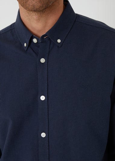 Threadbare Dark Blue Oxford Cotton Long Sleeve Shirt