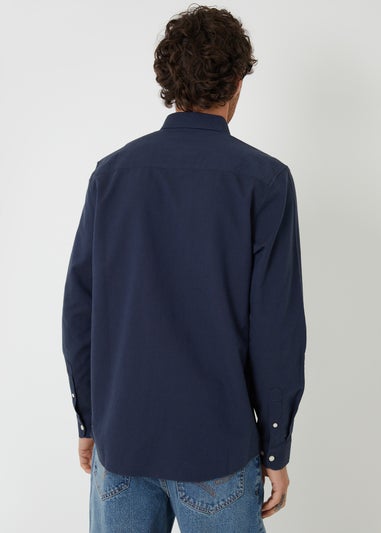 Threadbare Dark Blue Oxford Cotton Long Sleeve Shirt