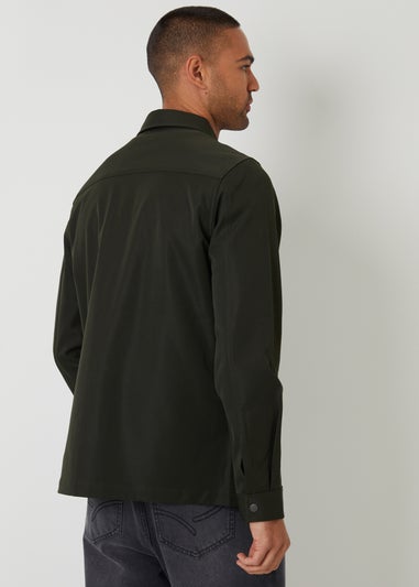 Threadbare Dark Green Cargo Pocket Twill Shacket