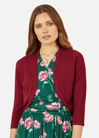 Yumi Burgundy Knitted Bolero