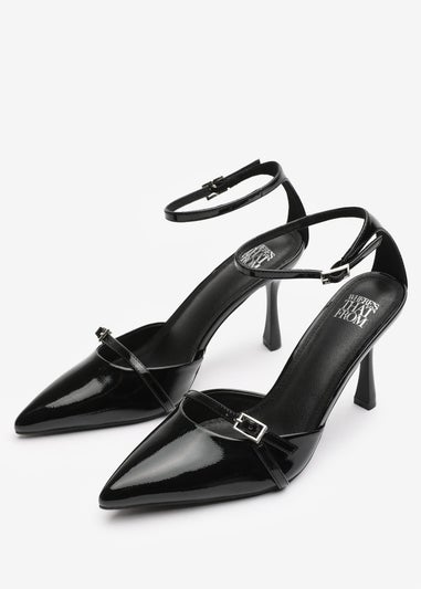 Where's That From Black Jordan Strappy Pointed Toe High Heels