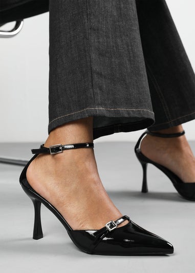Where's That From Black Jordan Strappy Pointed Toe High Heels