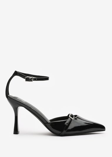 Where's That From Black Jordan Strappy Pointed Toe High Heels