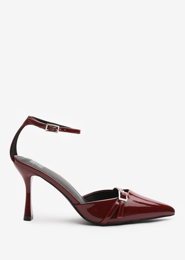 Where's That From Deep-Cherry Jordan Strappy Pointed Toe High Heels