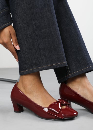 Where's That From Georgia Cherry Patent Wide Fit Court Shoes