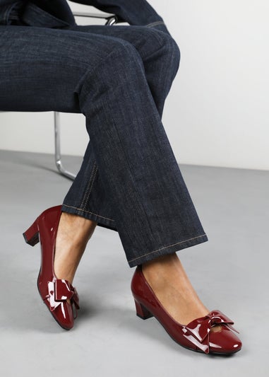 Where's That From Georgia Cherry Patent Wide Fit Court Shoes