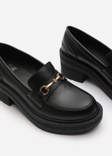 Where's That From Holly Wide Fit Black Chunky Loafers