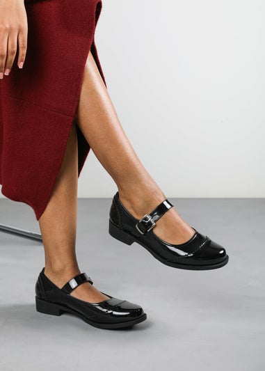 Where's That From Marissa Black Patent Extra Wide-Fit Mary Jane Pumps
