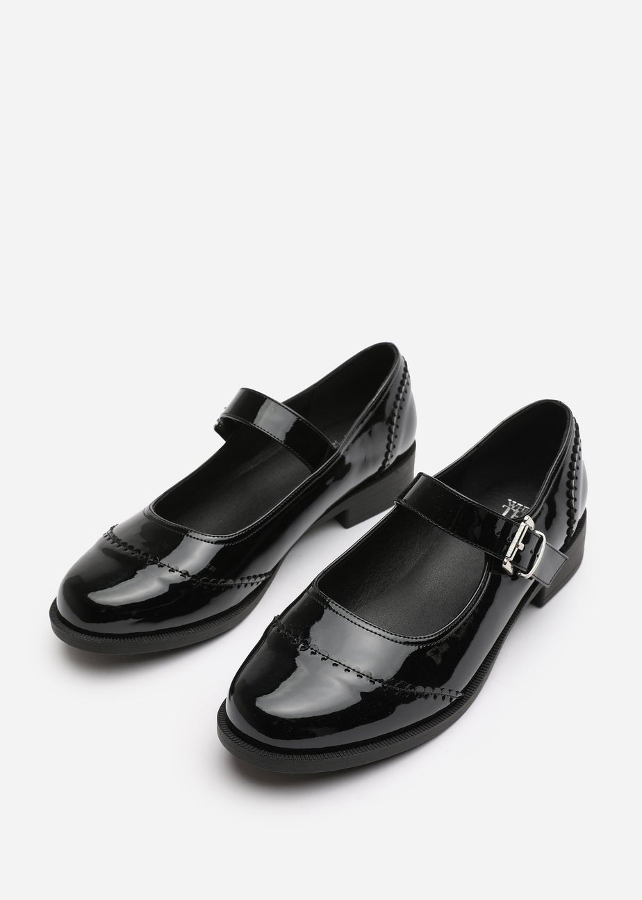 Where's That From Marissa Black Patent Extra Wide-Fit Mary Jane Pumps