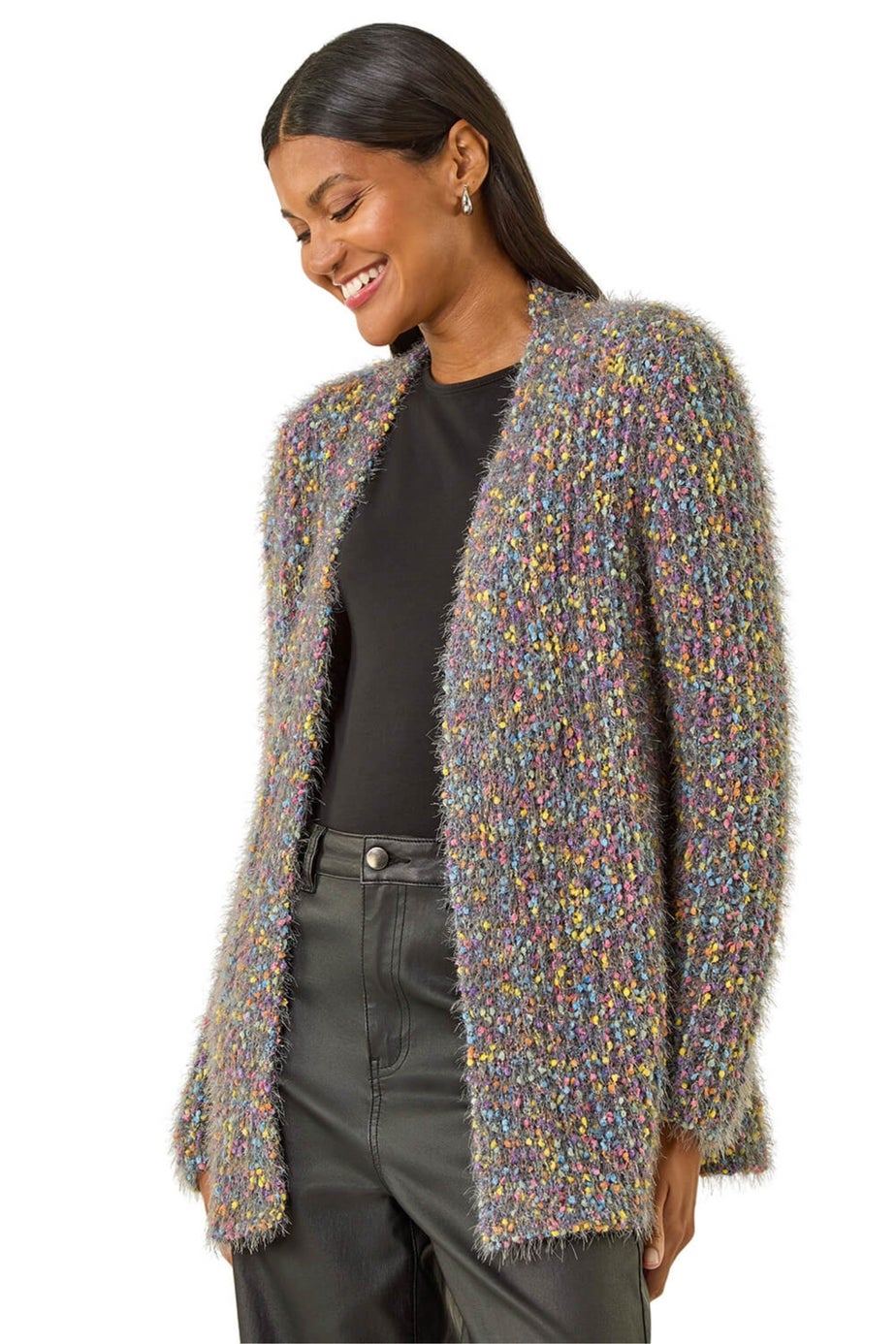 Roman Navy Fluffy Sparkle Cardigan