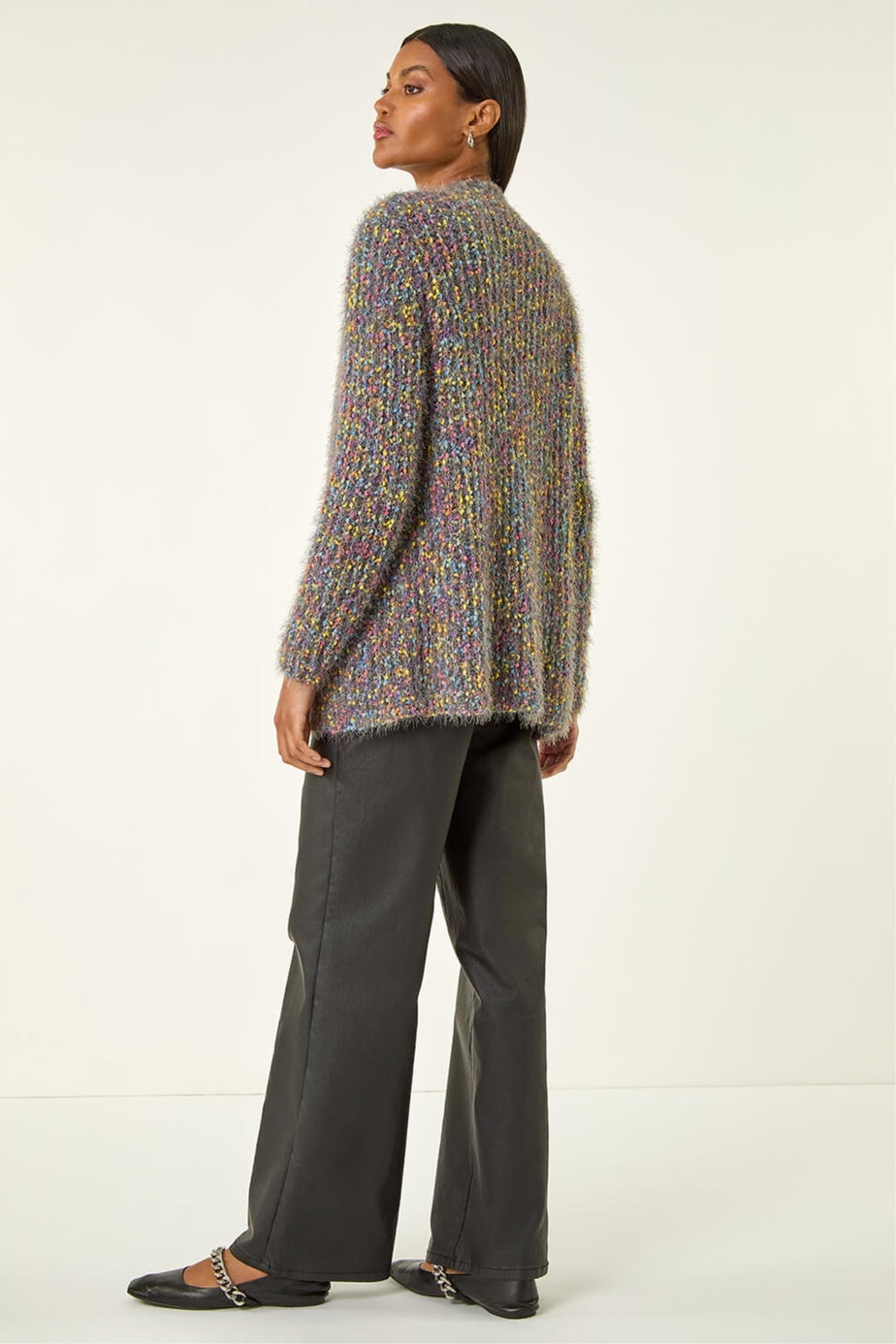 Roman Navy Fluffy Sparkle Cardigan