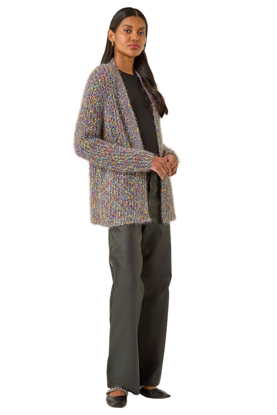 Roman Navy Fluffy Sparkle Cardigan