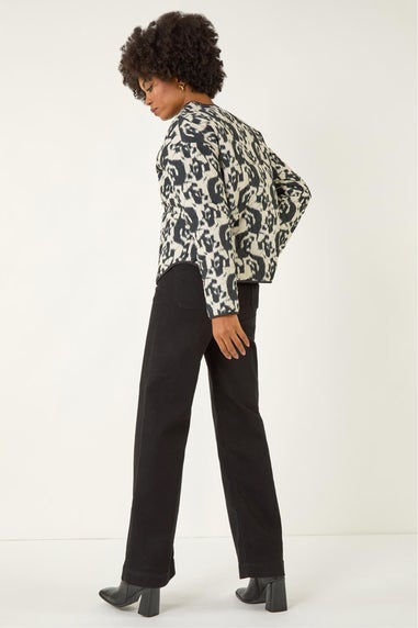 Roman Ivory Soft Printed Quilted Jacket