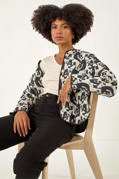 Roman Ivory Soft Printed Quilted Jacket