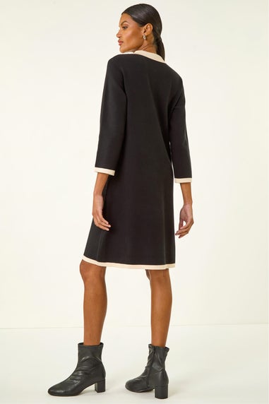 Roman Black Button Detail Knitted Dress