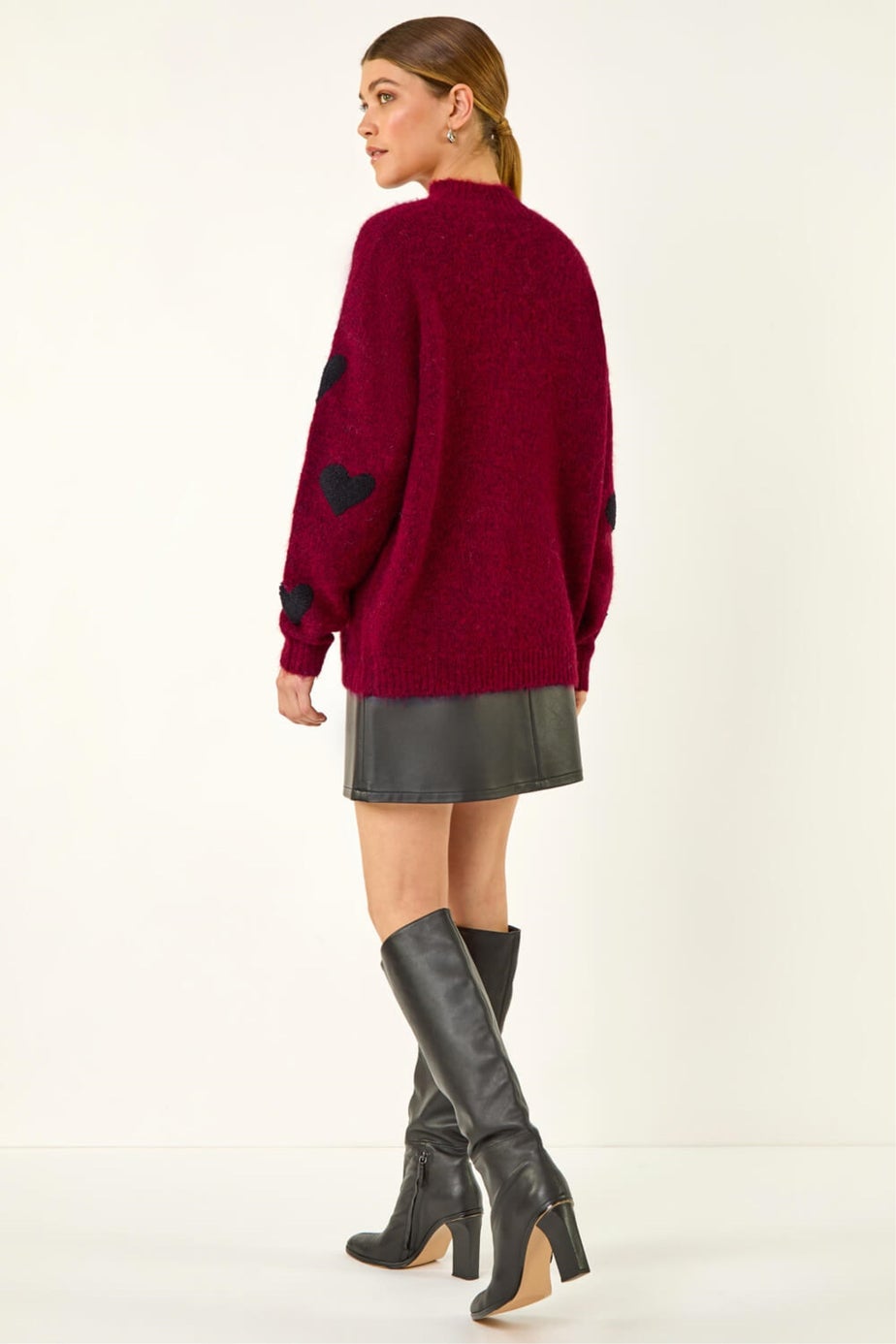 Roman Red Scattered Heart Knit Jumper