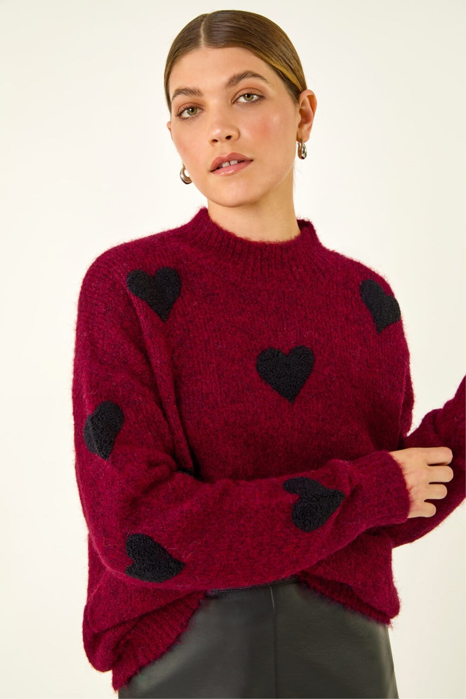 Roman Red Scattered Heart Knit Jumper