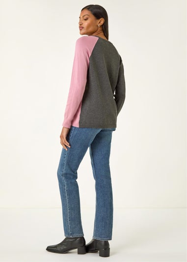 Roman Grey Floral Hotfix Knit Jumper