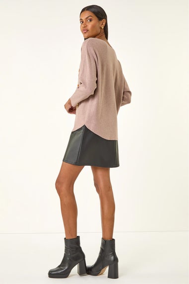 Roman Biscuit Floral Sequin Embroidery Knit Jumper