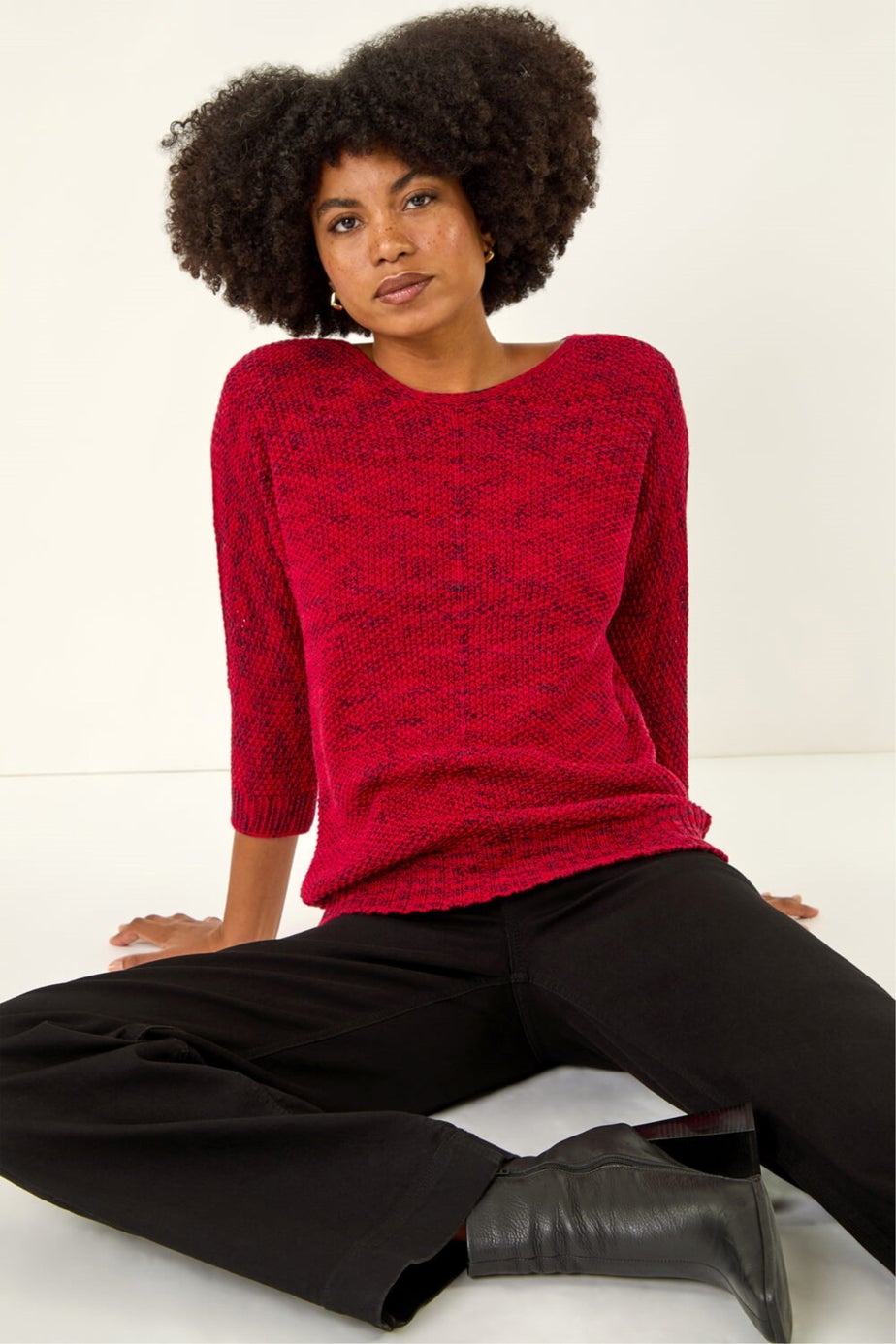 Roman Red Textured Knit Jumper